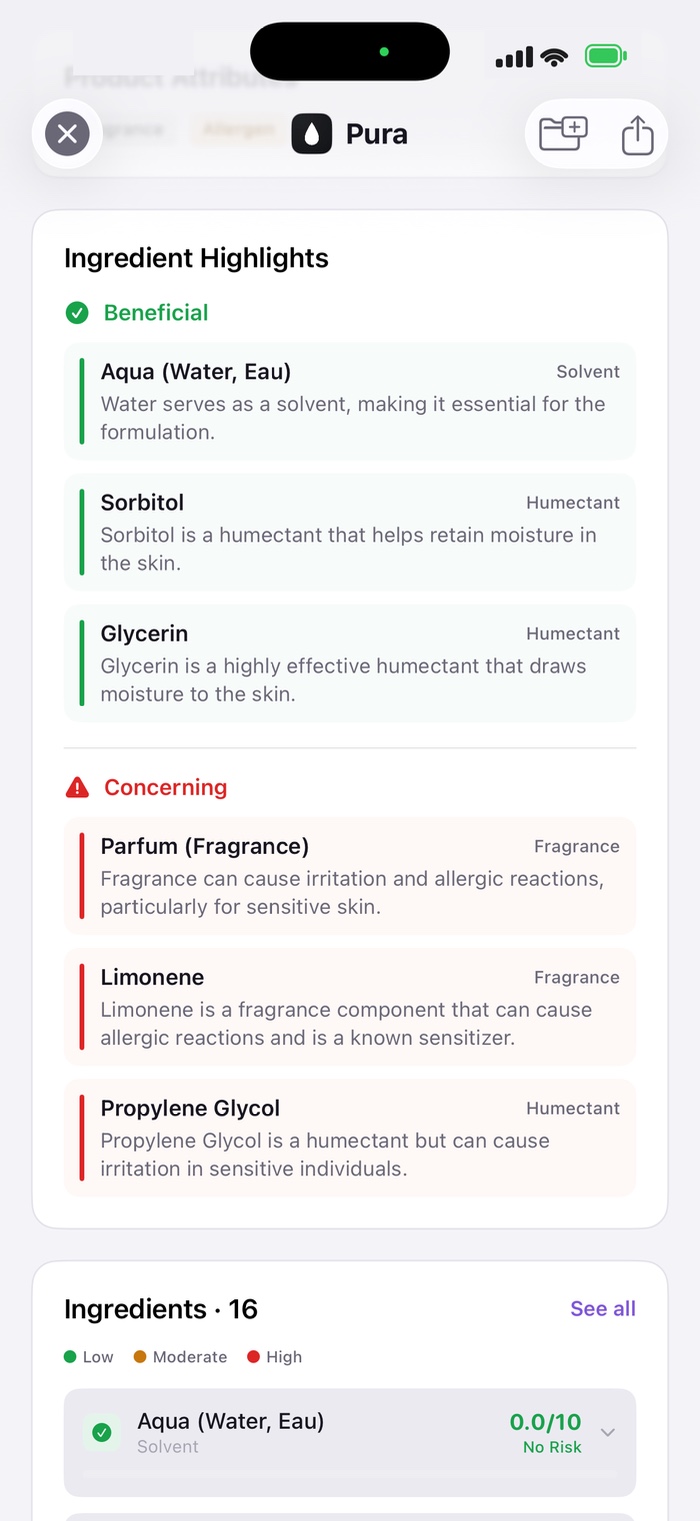 Then every ingredient, beneficial and concerning